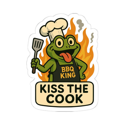 Kiss The Cook Frog BBQ Sticker | Waterproof Grill Vinyl Decal
