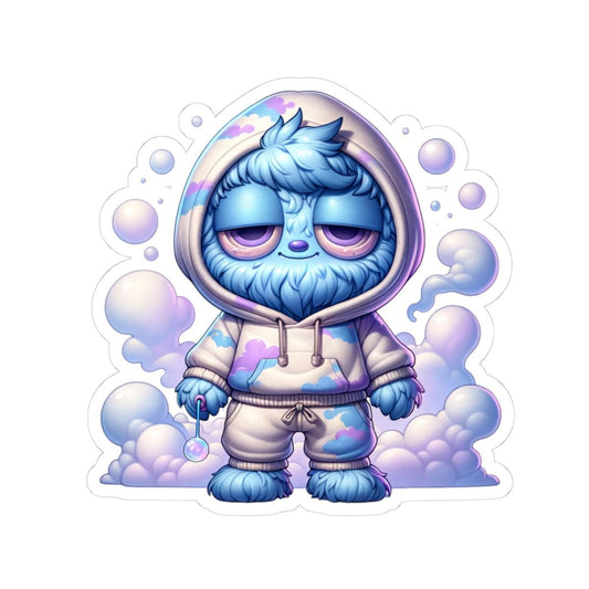 Dreamy Cloud Monster Sticker: Pastel Laptop Decal, Water Bottle Art