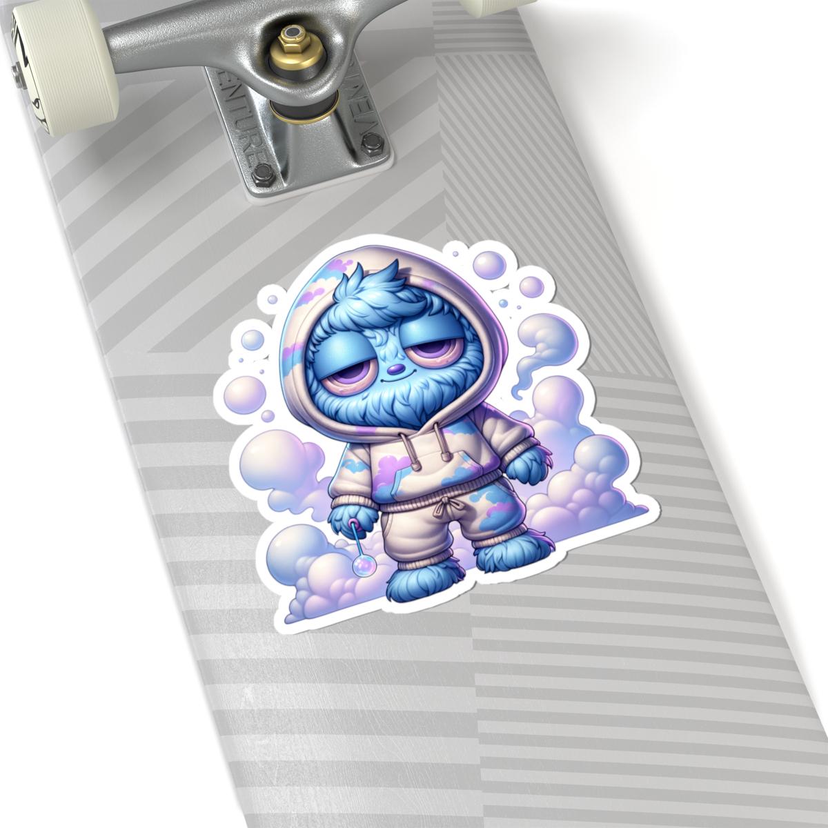 Dreamy Cloud Monster Sticker: Pastel Laptop Decal, Water Bottle Art