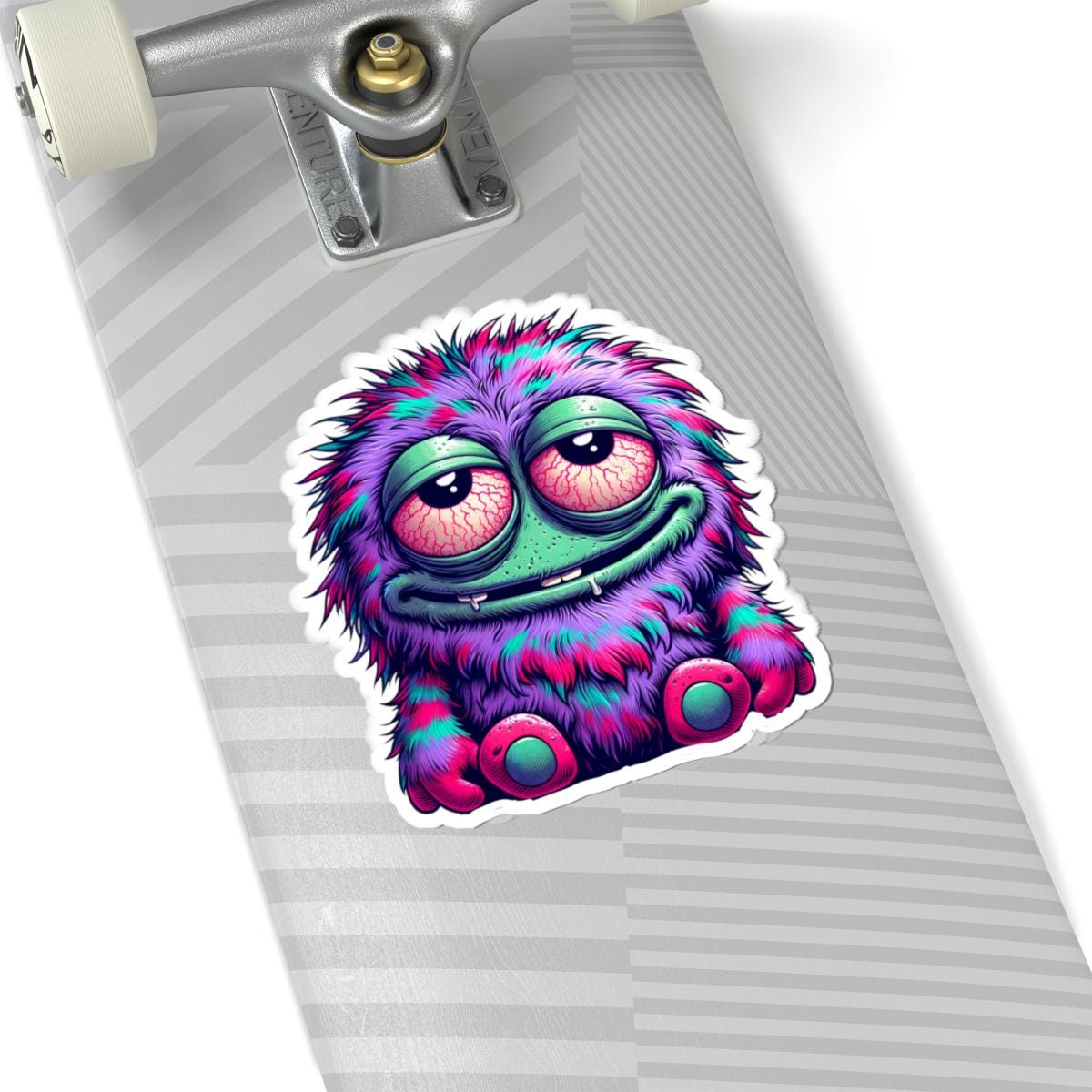 Neon Green Monster Sticker: Waterproof Vinyl Decal for Laptop, Water Bottle