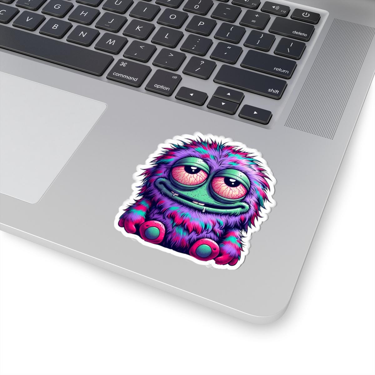 Neon Green Monster Sticker: Waterproof Vinyl Decal for Laptop, Water Bottle