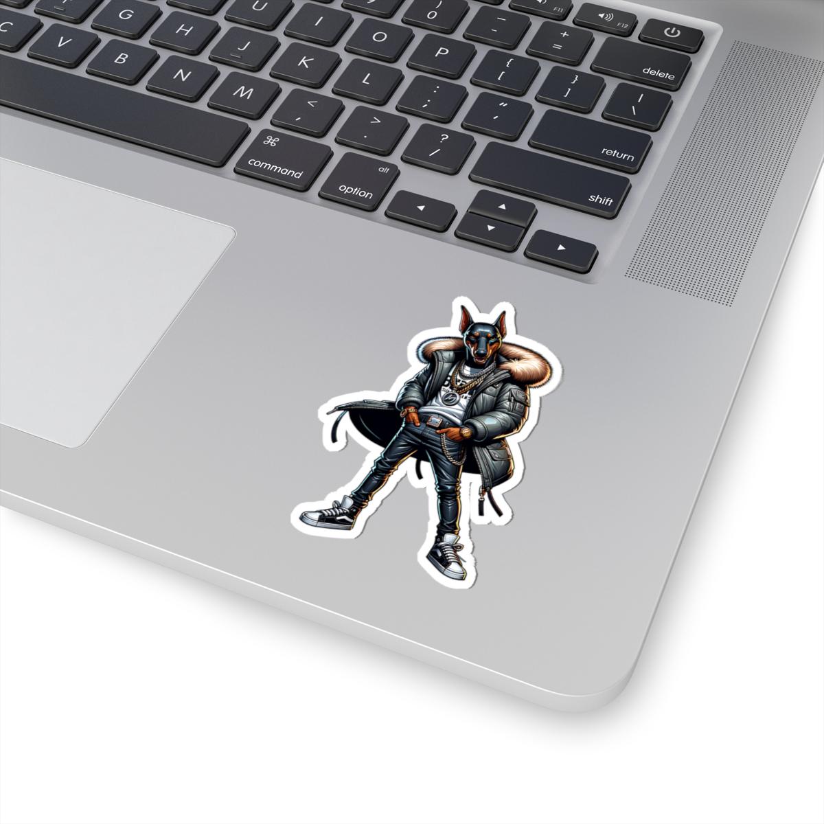 Doberman Streetwear Sticker: Urban Dog Art, Luxury Designer Style
