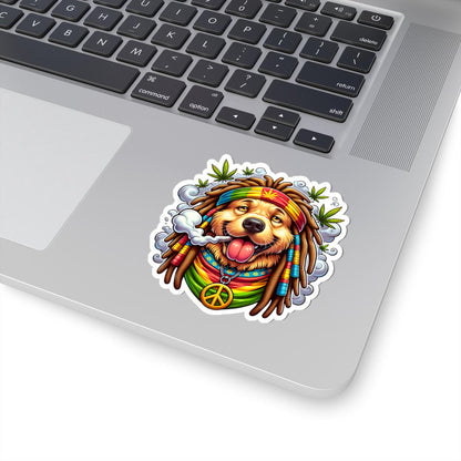 Rasta Golden Retriever Vinyl Sticker: Reggae Dog Decal