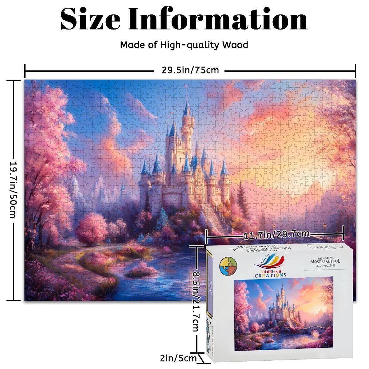 Pastel Fantasy Castle Jigsaw Puzzle: Dreamy Sunset Landscape,