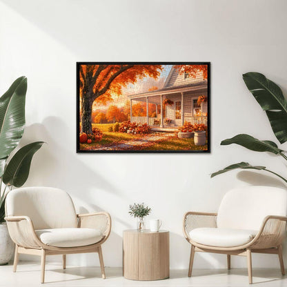 Autumn Farmhouse Puzzle: Wooden Jigsaw Puzzle