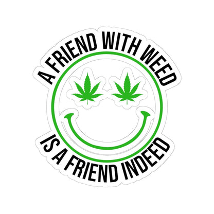 ColorFlow | Funny Weed Smiley Face Sticker Waterproof Stoner Vinyl Decal with Cannabis Eyes for Laptop Water Bottle or 420 Gift Idea
