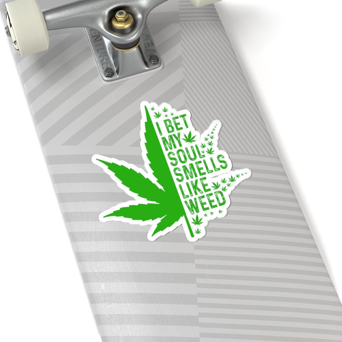 ColorFlow | I Bet My Soul Smells Like Weed Sticker Waterproof Vinyl Funny Cannabis Leaf Stoner Decal for Laptop Tumbler Pothead Gift