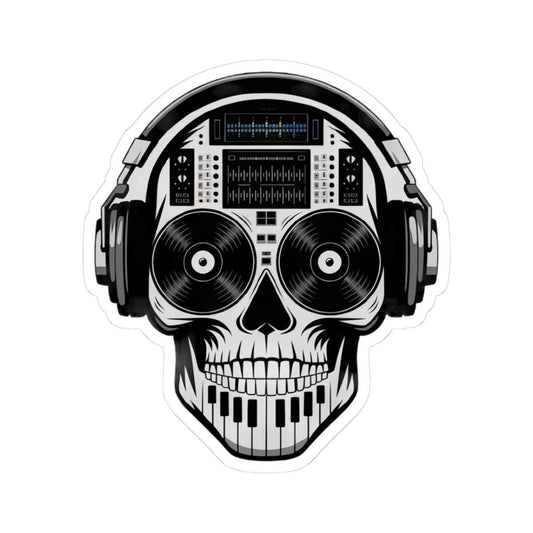 DJ Skull Sticker: Waterproof Vinyl EDM Music Decal