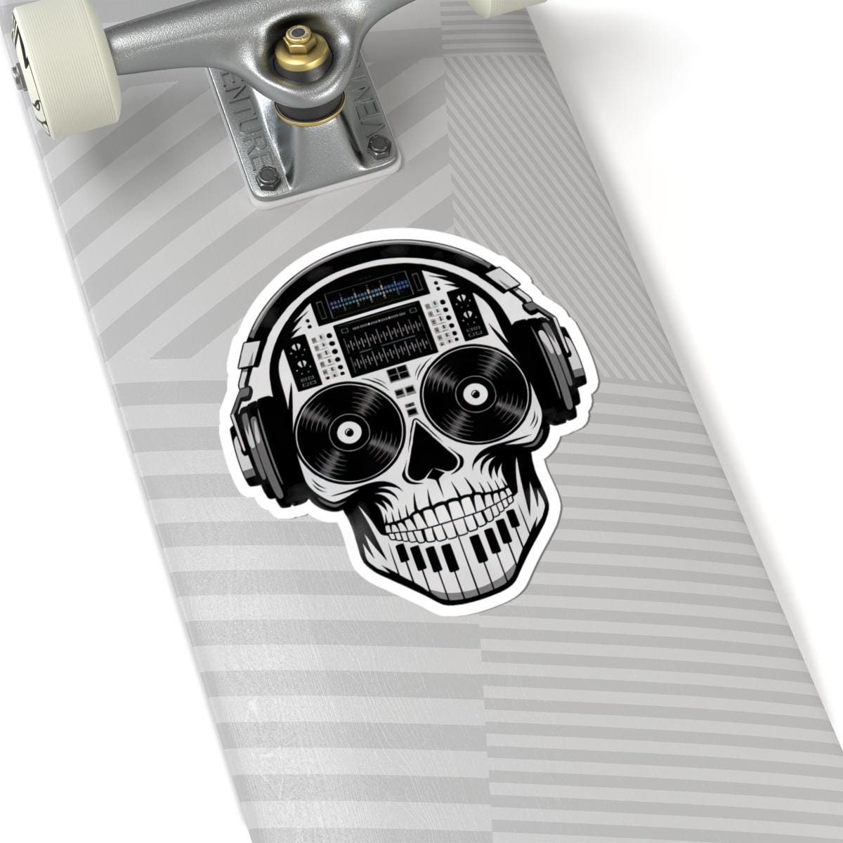 DJ Skull Sticker: Waterproof Vinyl EDM Music Decal