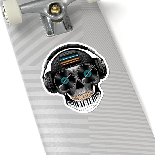 DJ Skull Sticker: Waterproof Vinyl EDM Music Producer Decal