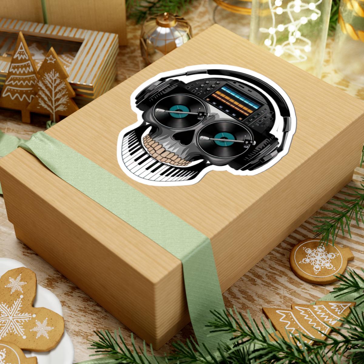 DJ Skull Sticker: Waterproof Vinyl EDM Music Producer Decal
