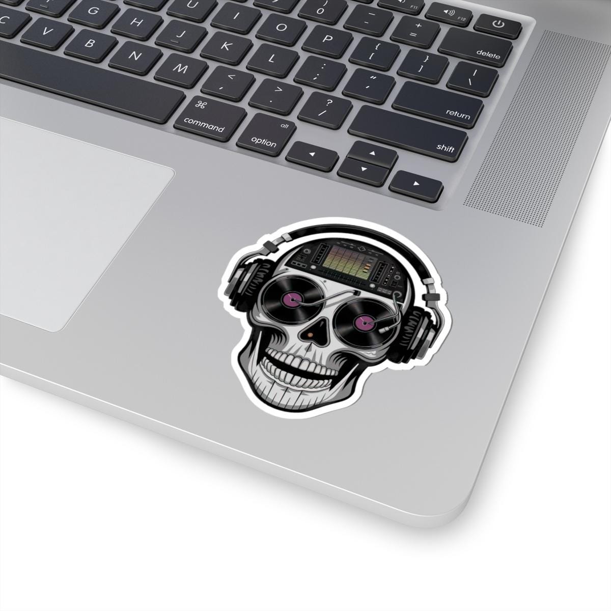 DJ Skull Sticker: Waterproof Vinyl Decal for Music Lovers