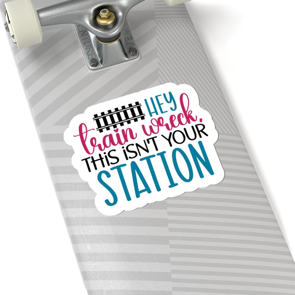 Hey Train Wreck Vinyl Sticker: Funny Sarcastic Laptop Decal