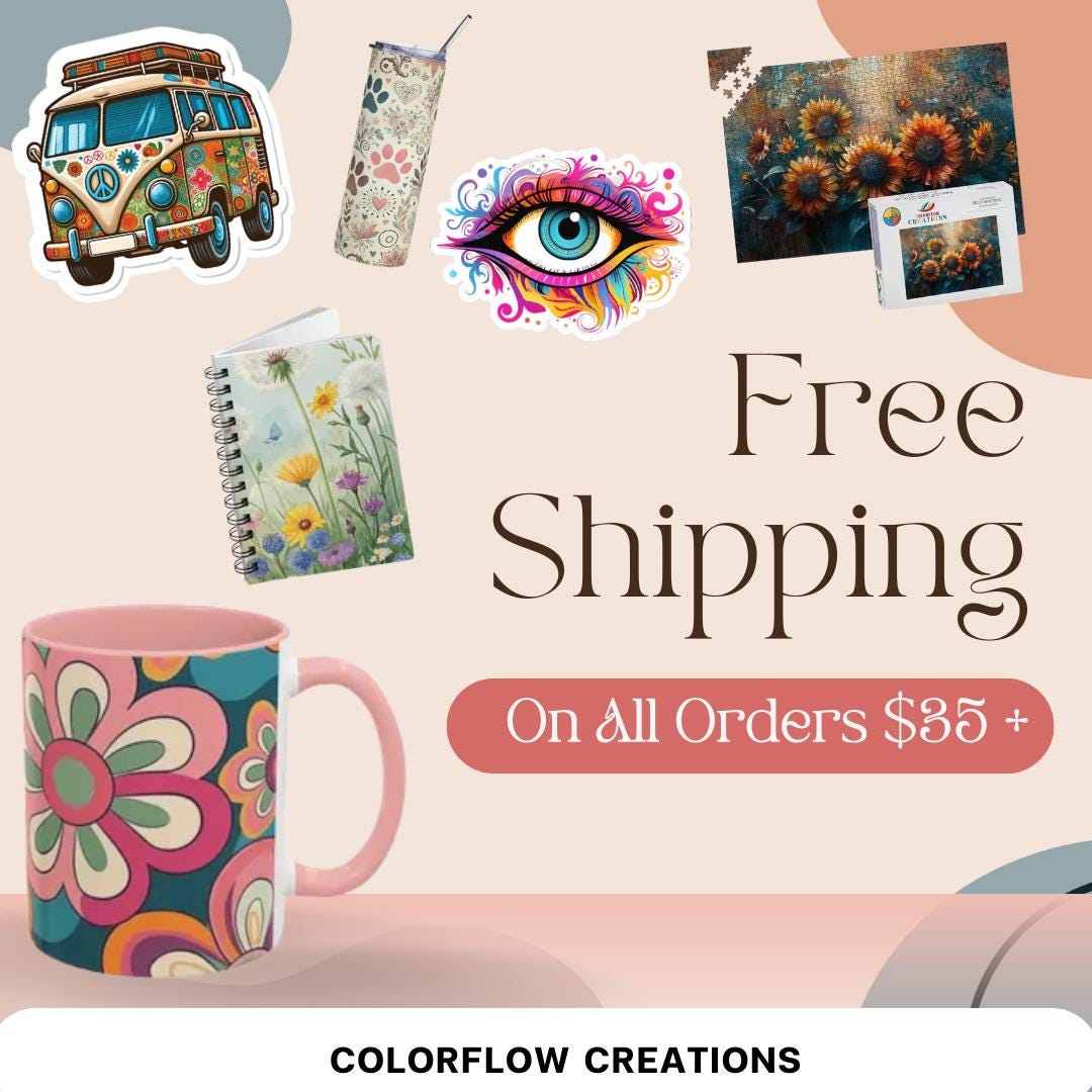 ColorFlow | Vibrant Boho Mandala Sticker | Colorful Sacred Geometry Decal | Spiritual Art