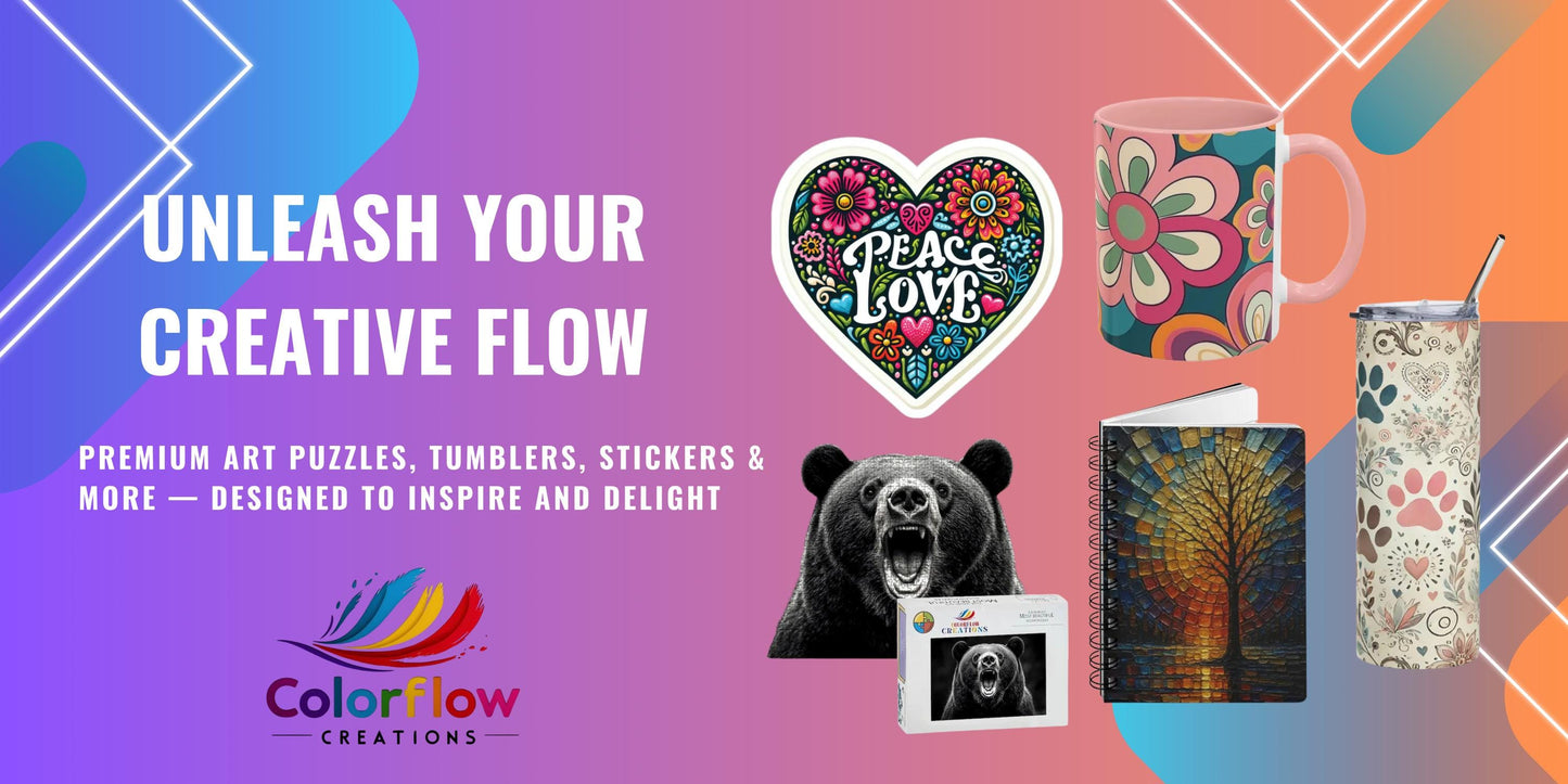 ColorFlow | Groovy Retro Woman Sticker with Colorful Hippie Hair and Sunglasses