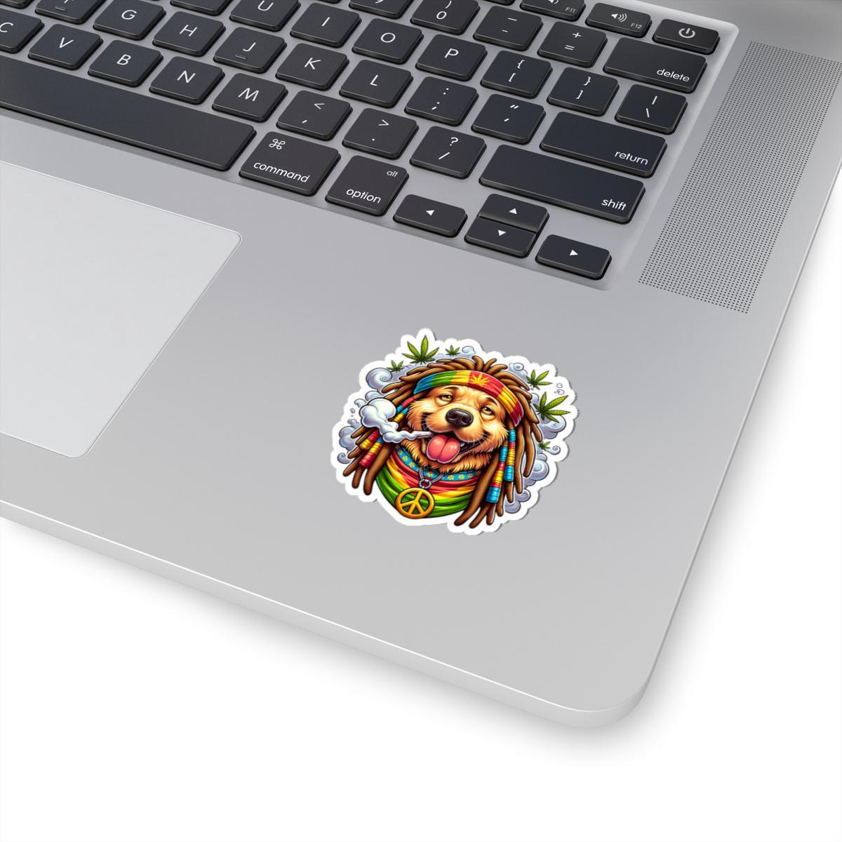 Rasta Golden Retriever Vinyl Sticker: Reggae Dog Decal