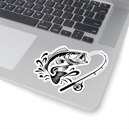 Bass Fishing Sticker: Jumping Fish Vinyl Decal for Outdoor Gear