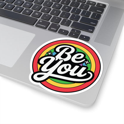 Be You Rainbow Sticker: Glossy LGBTQ+ Pride Vinyl Decor