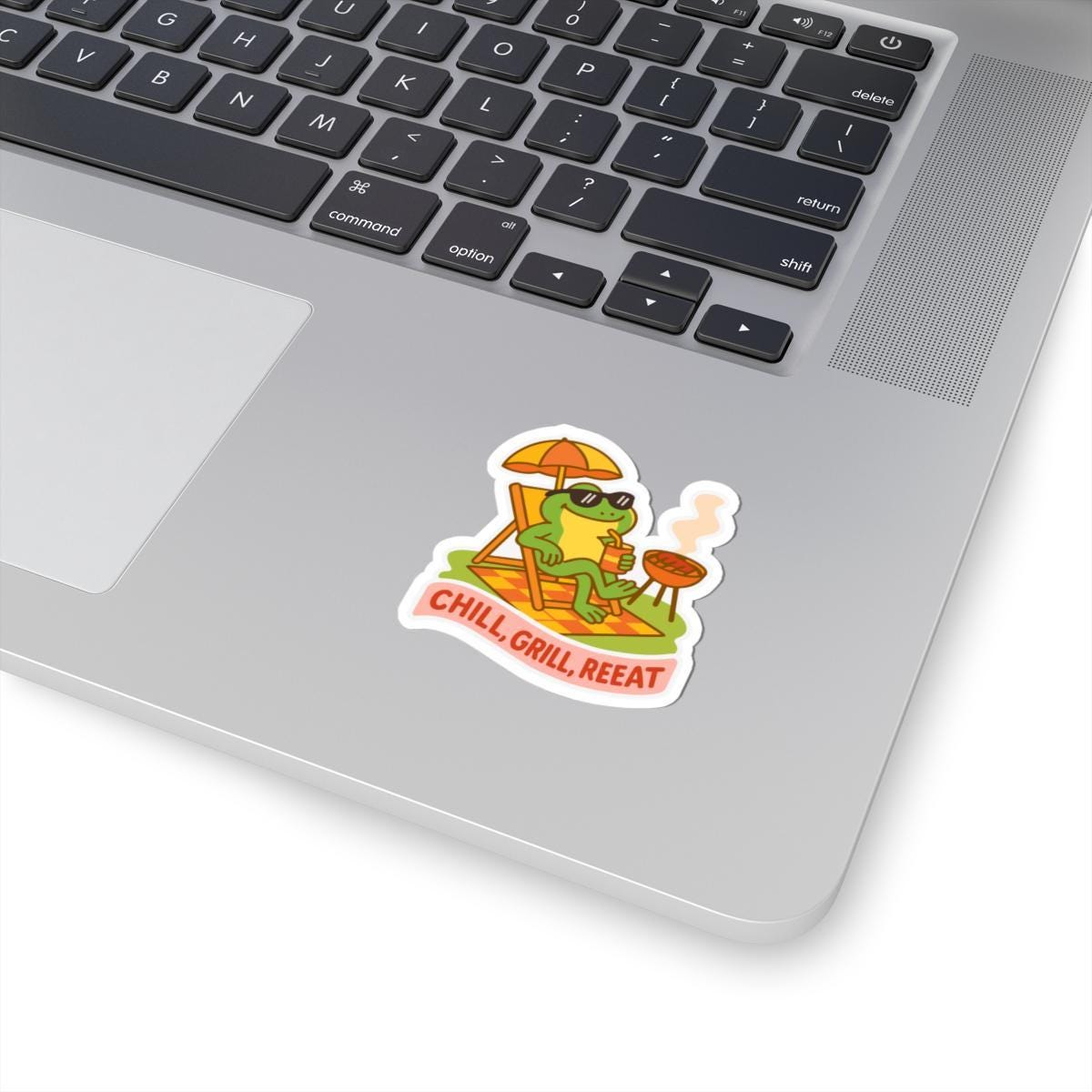 Chill Grill Frog Sticker | Funny Summer BBQ Waterproof Vinyl Decal