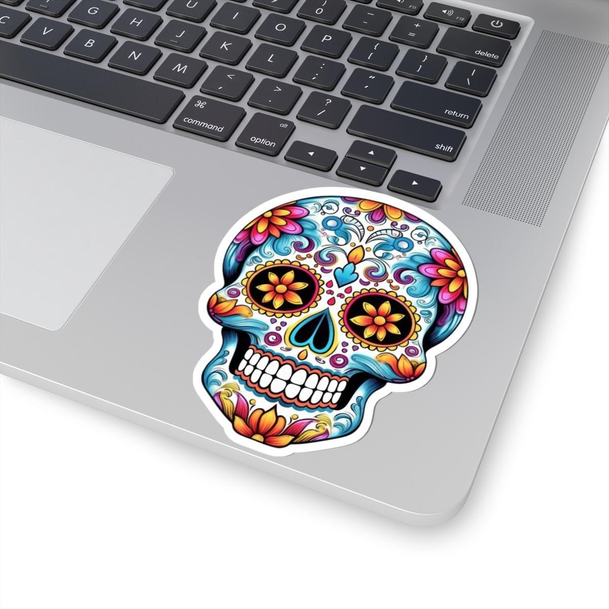 Floral Sugar Skull Sticker | Waterproof Calavera Art