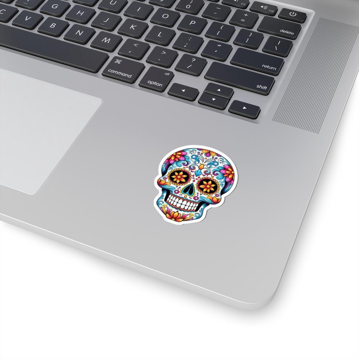 Floral Sugar Skull Sticker | Waterproof Calavera Art