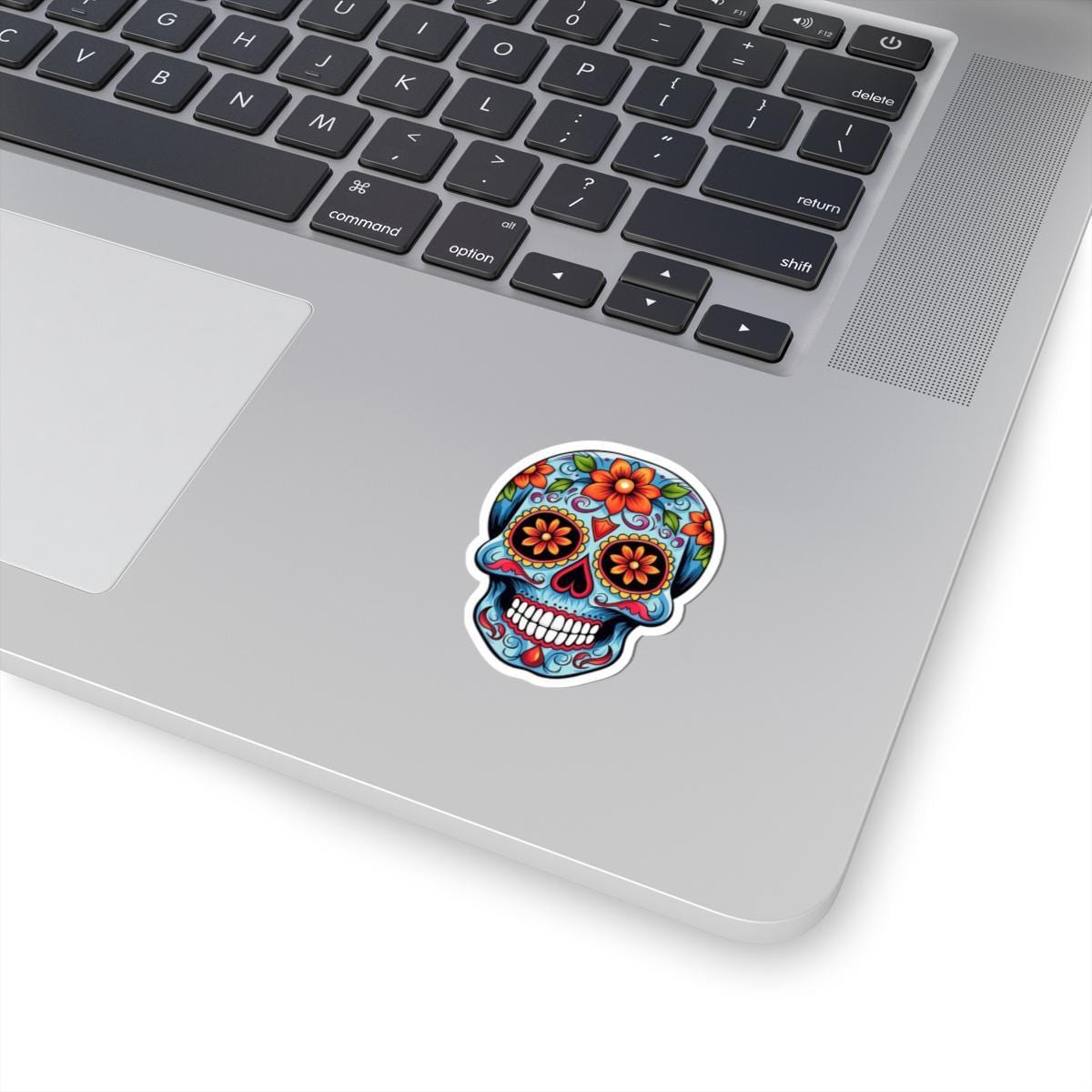 ColorFlow | Floral Sugar Skull Vinyl Sticker | Waterproof Skull Sticker | Day of the Dead Aesthetic Decal | Dia De Los Muertos Art