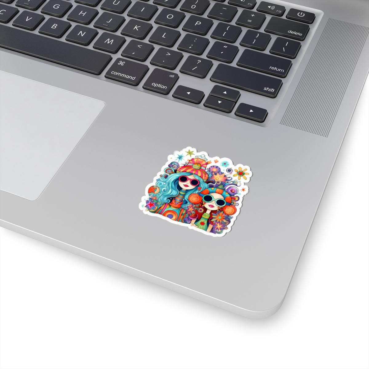 Groovy Hippie Girls Sticker: Retro 70s Waterproof Vinyl Decal