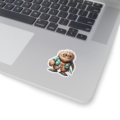 Hawaiian Surfer Monster Sticker: Beach Vibes Art - Laptop, Water Bottle