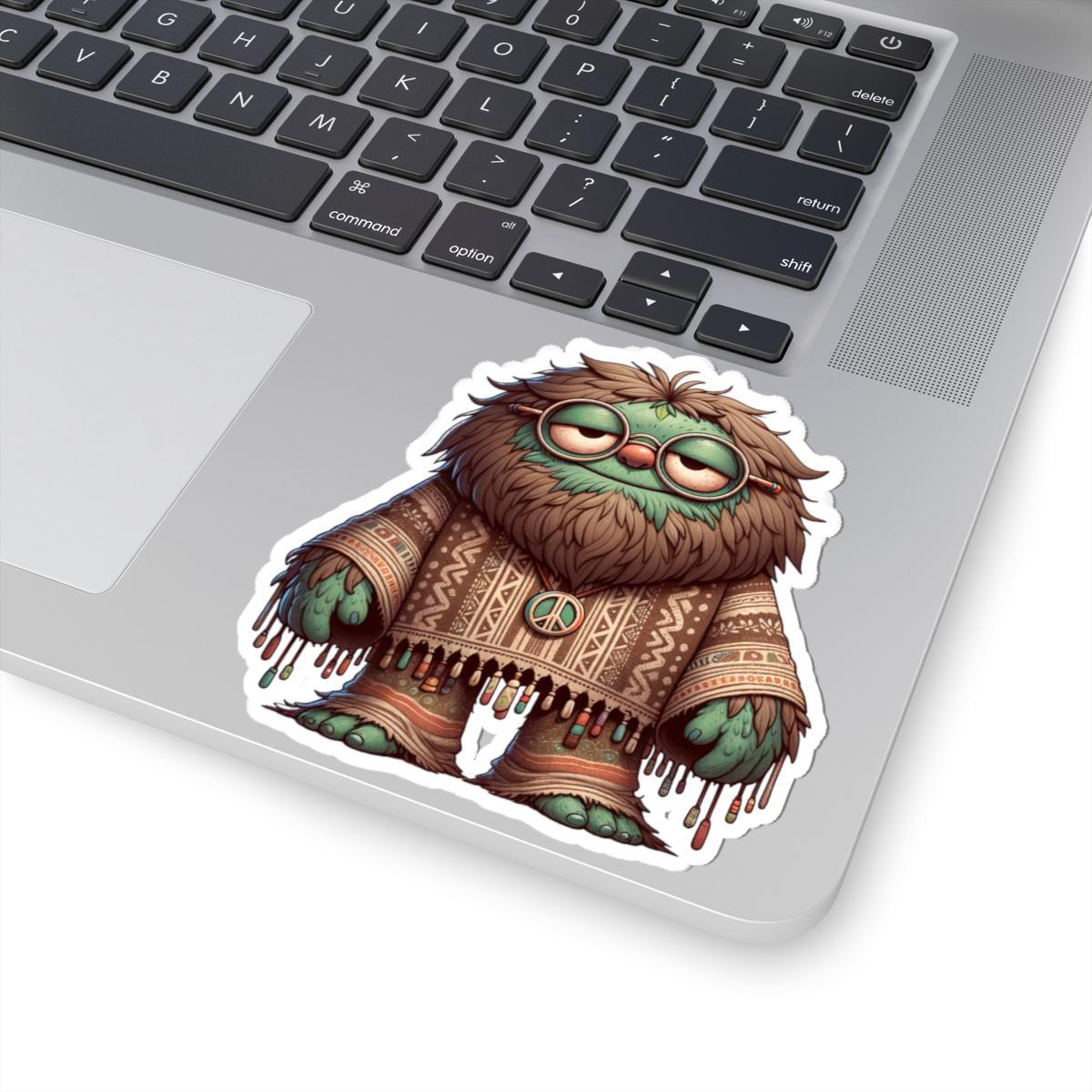 Hippie Peace Monster Sticker: Retro Boho Character Art