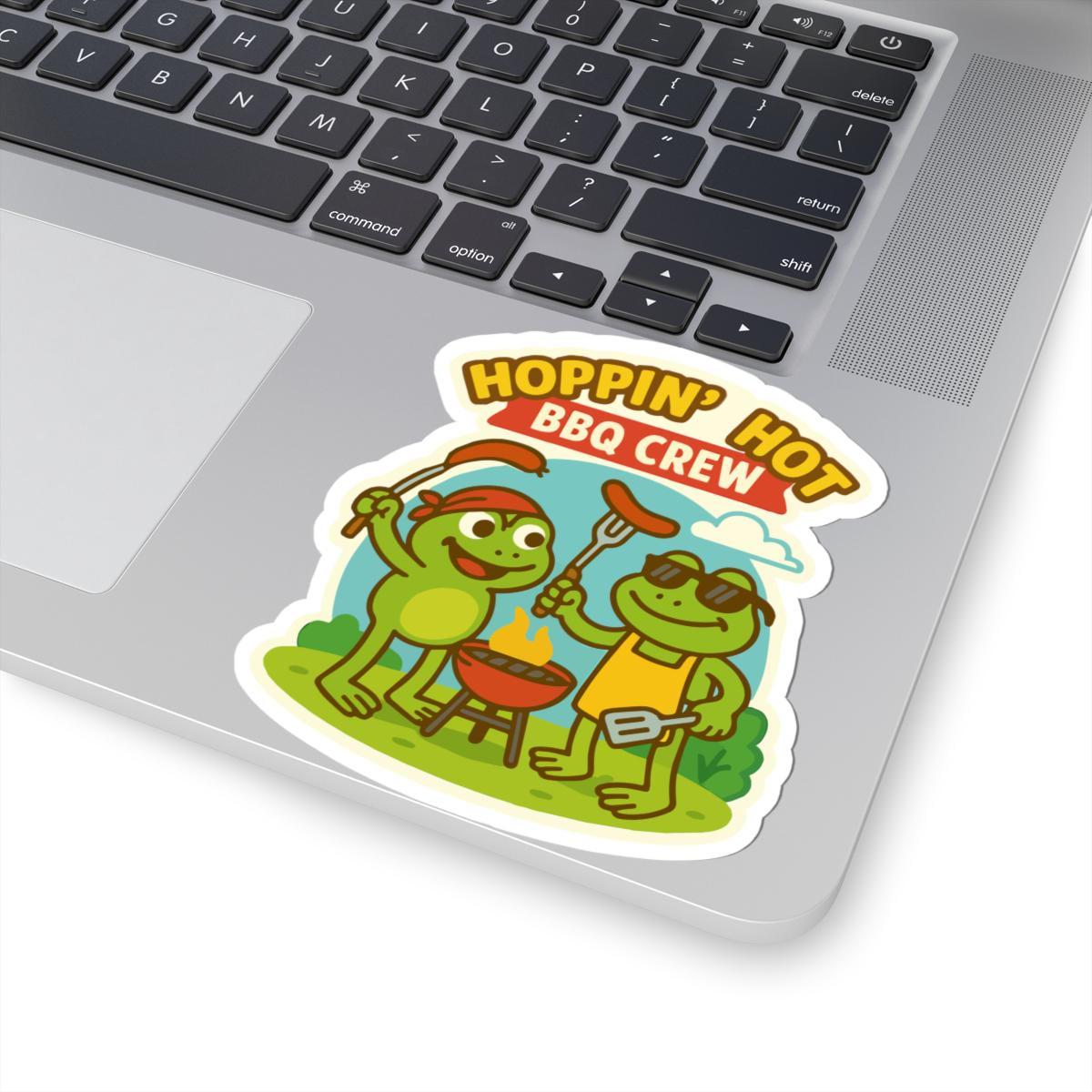 Frog BBQ Crew Sticker | Funny Waterproof Vinyl Decal