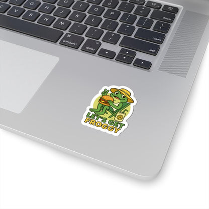 Lets Get Froggy Sticker | Funny Frog Burger BBQ Waterproof Vinyl Decal