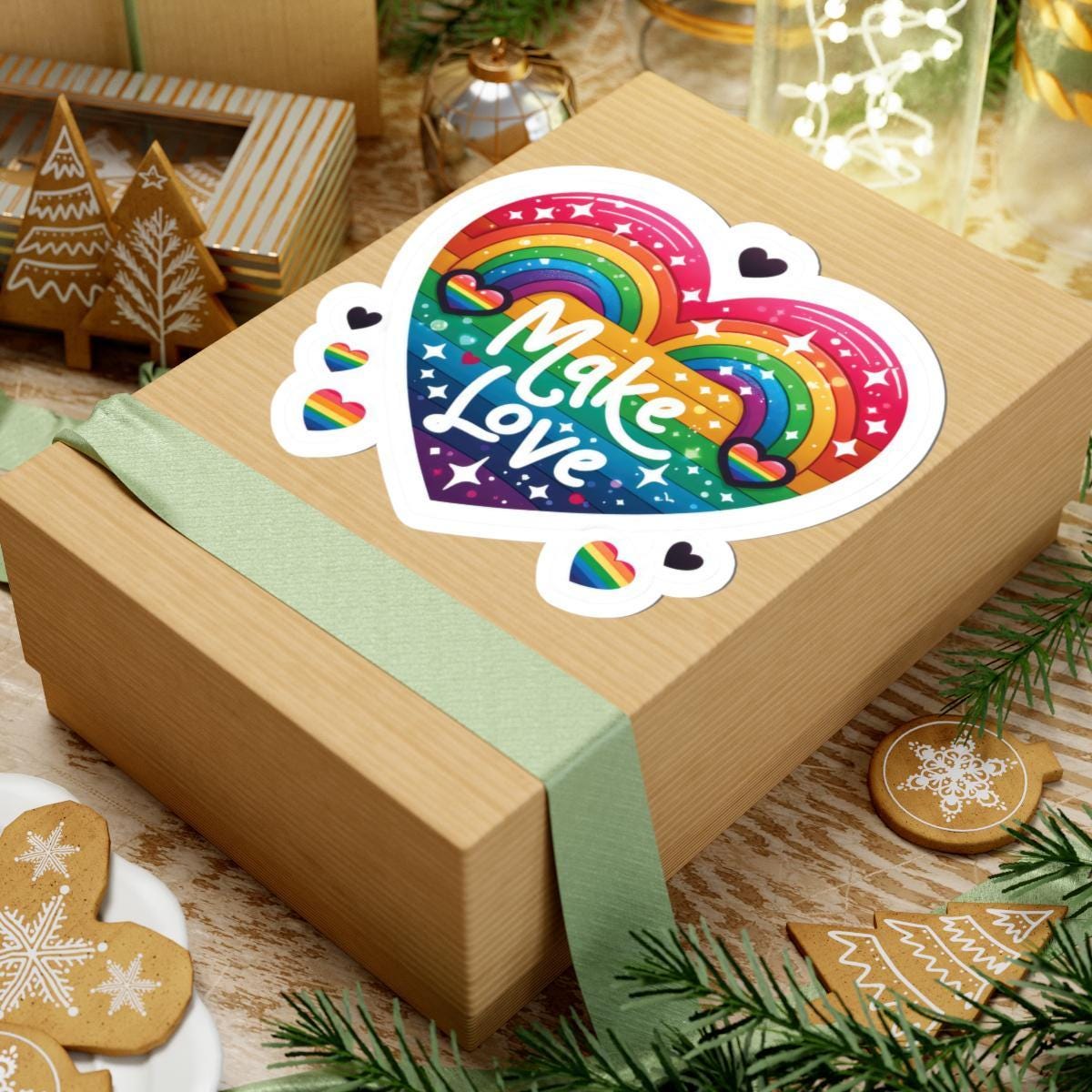 Rainbow Heart Sticker: LGBTQ+ Pride Colors, Waterproof Vinyl Decal