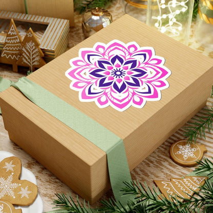 Pink Purple Mandala Sticker: Floral Symmetry Vinyl Decal
