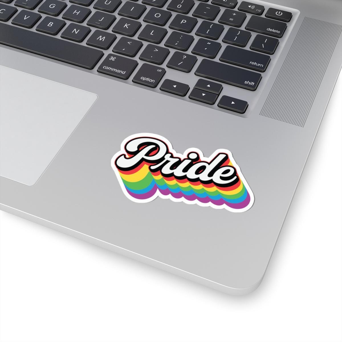 Retro Pride Sticker: Rainbow Layered Vinyl LGBTQ Affirmation
