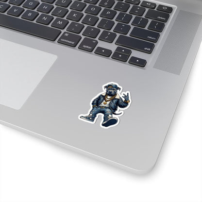 Hip-Hop Dog Sticker: Urban Streetwear Art - Waterproof Vinyl