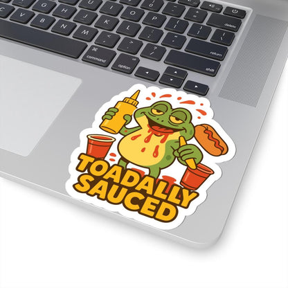 Toadally Sauced Frog Sticker | Funny BBQ Hot Dog Vinyl Decal