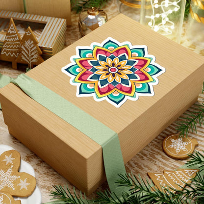 ColorFlow | Vibrant Boho Mandala Sticker | Colorful Sacred Geometry Decal | Spiritual Art