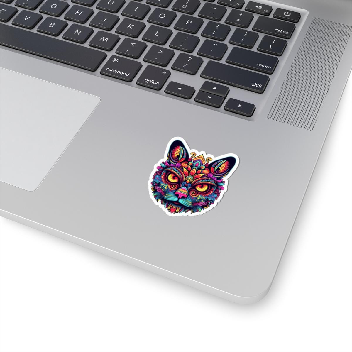 Psychedelic Cat Sticker: Trippy Boho Vinyl Decal - Laptop Art