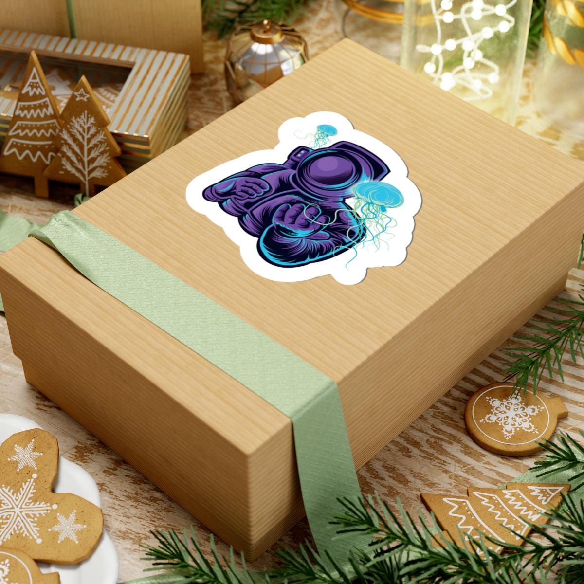 Astronaut Jellyfish Vinyl Sticker | Sci-Fi Space Art Decal