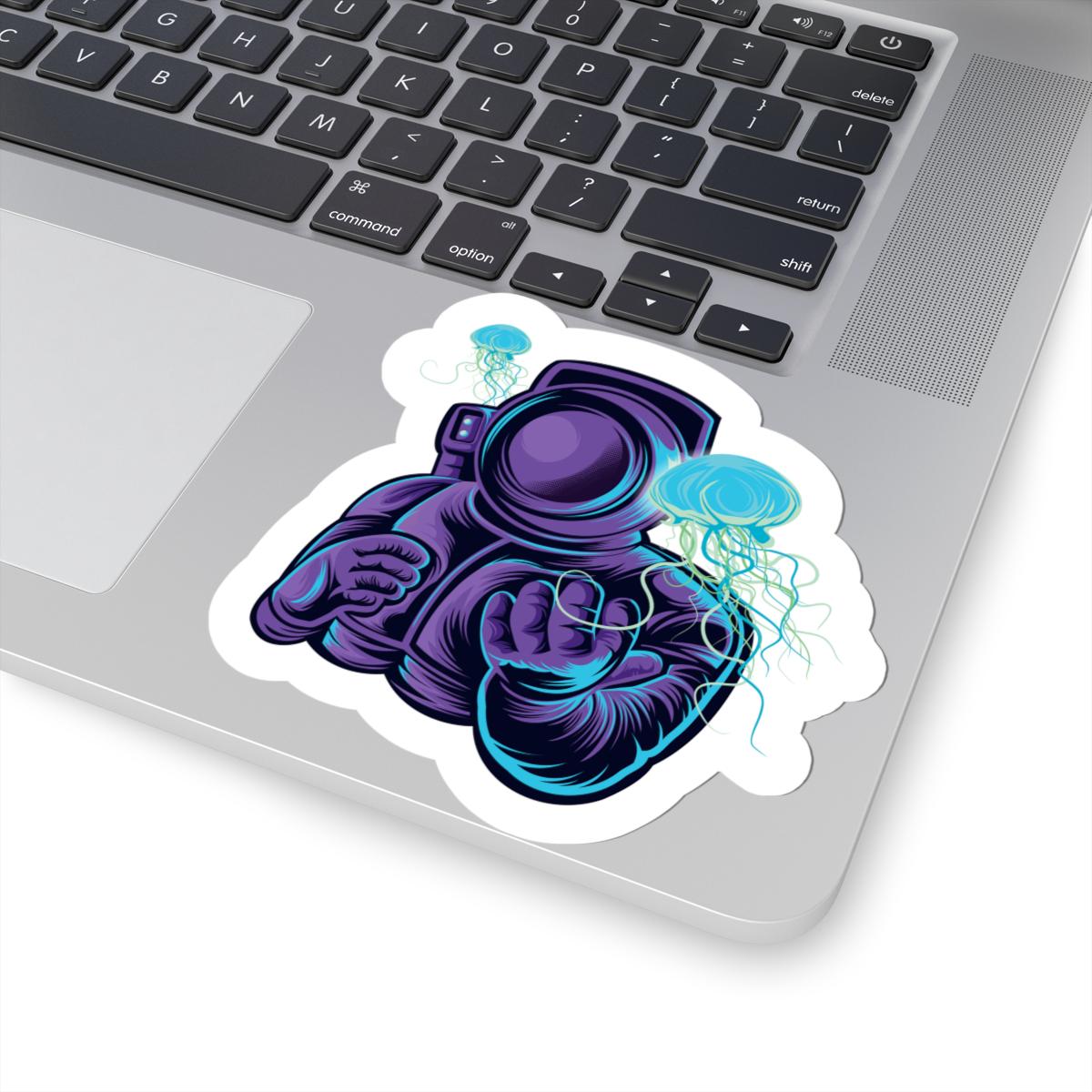 Astronaut Jellyfish Vinyl Sticker | Sci-Fi Space Art Decal
