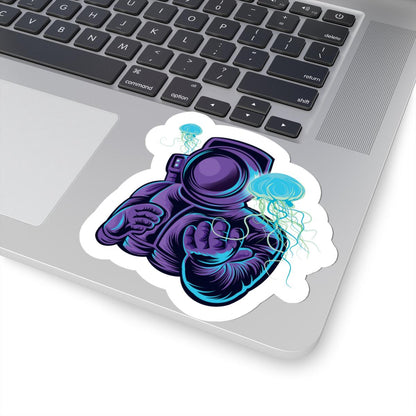Astronaut Jellyfish Vinyl Sticker | Sci-Fi Space Art Decal