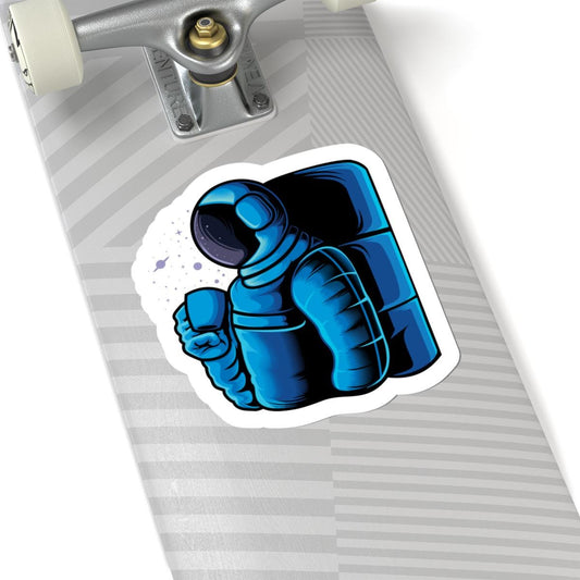 ColorFlow | Astronaut Coffee Sticker | Drinking Coffee in Space Vinyl Decal | Cosmic Morning Astronaut Art | Galaxy Mug Sticker