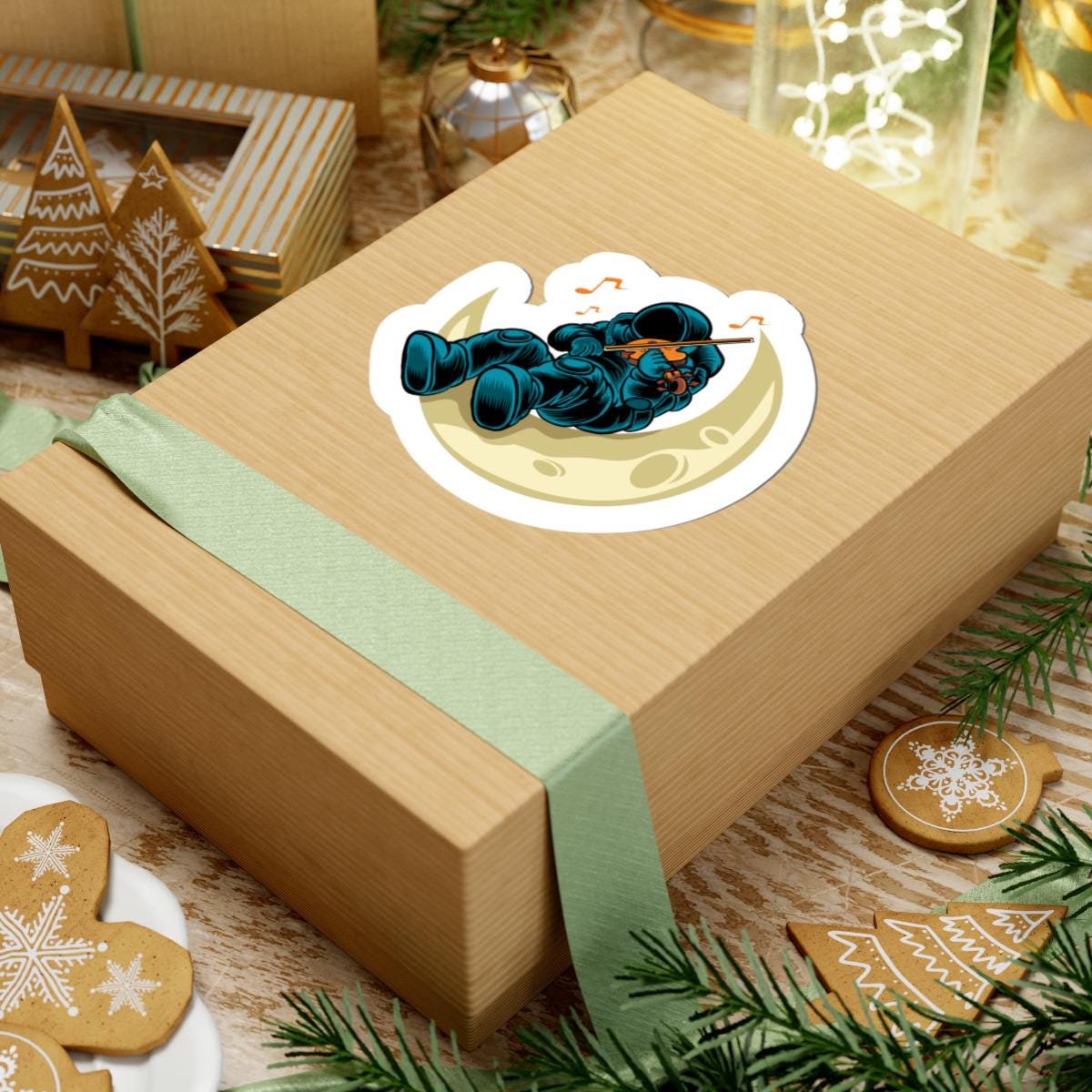 Astronaut Violin Sticker | Space Musician Vinyl Decal