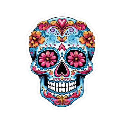 Pink Sugar Skull Vinyl Sticker: Día de los Muertos Calavera Art