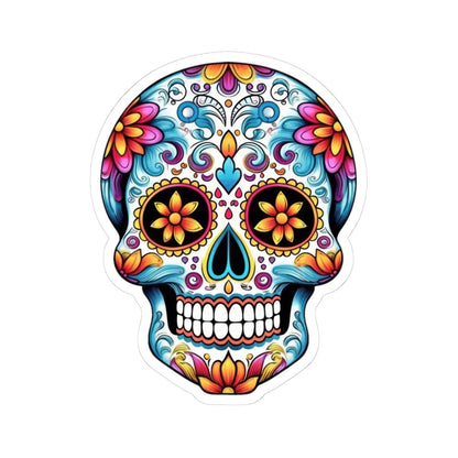 Floral Sugar Skull Sticker | Waterproof Calavera Art