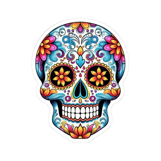 Floral Sugar Skull Sticker | Waterproof Calavera Art