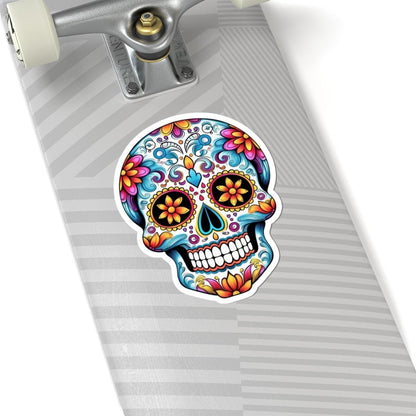 Floral Sugar Skull Sticker | Waterproof Calavera Art