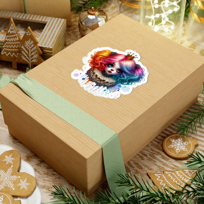 ColorFlow | Rainbow Clown Princess Sticker | Creepy Cute Circuscore Vinyl Decal | Gothic Kawaii Laptop Art