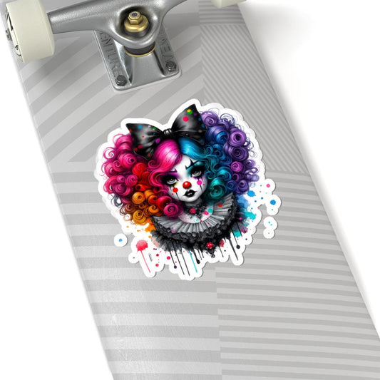 ColorFlow | Rainbow Sad Clowncore Sticker | Creepy Cute Vinyl Decal | Circuscore Alt Girl Aesthetic