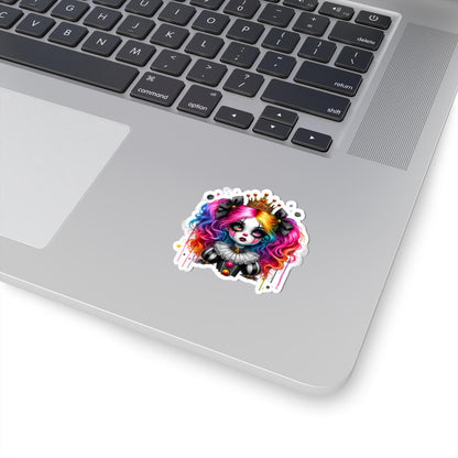 Royal Rainbow Clowncore Girl Sticker: Goth Emo Princess Vinyl Decal